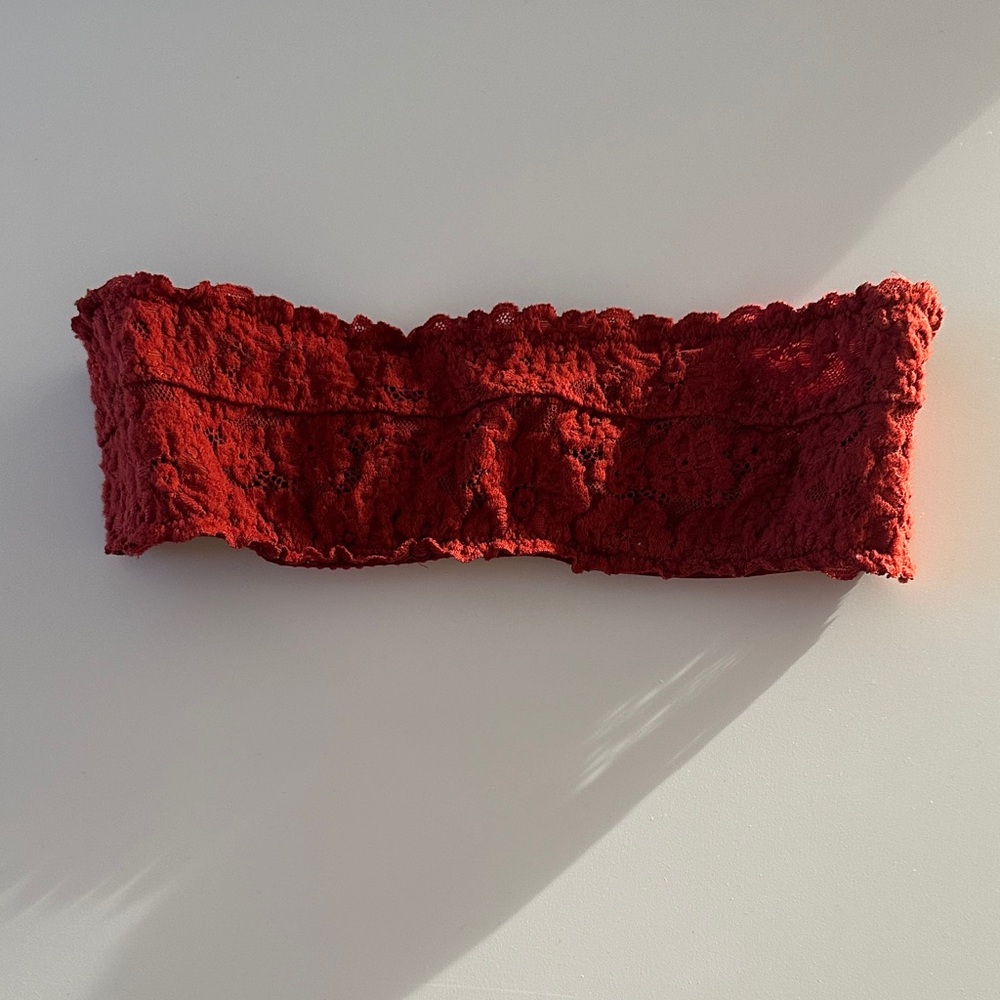 Aerie Red Lace Bra Bandeau Top